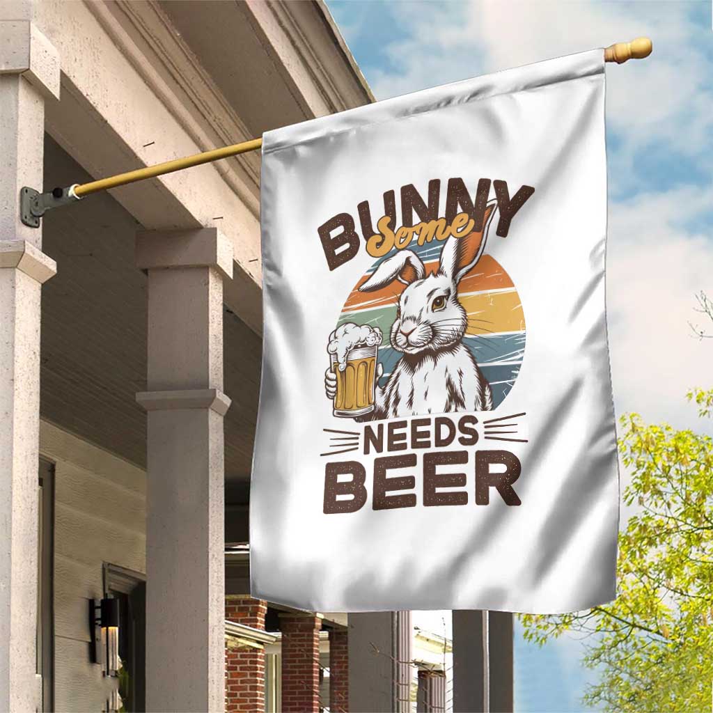Some Bunny Needs Beer Funny Easter Drinking Humor Garden Flag Retro Rabbit Beer Lover Gift