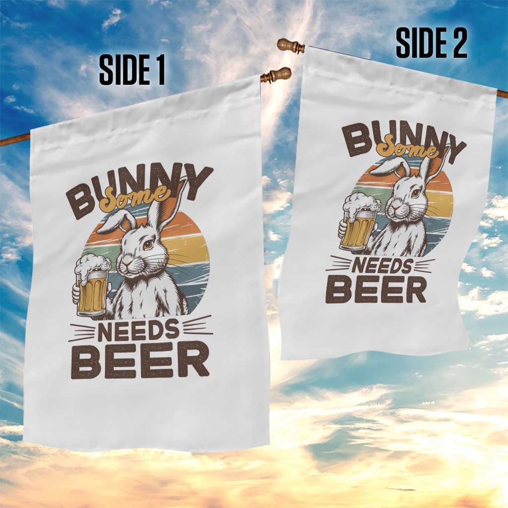 Some Bunny Needs Beer Funny Easter Drinking Humor Garden Flag Retro Rabbit Beer Lover Gift