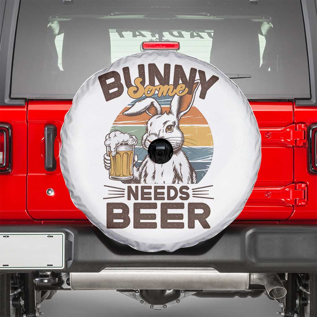 Some Bunny Needs Beer Funny Easter Drinking Humor Spare Tire Cover Retro Rabbit Beer Lover Gift