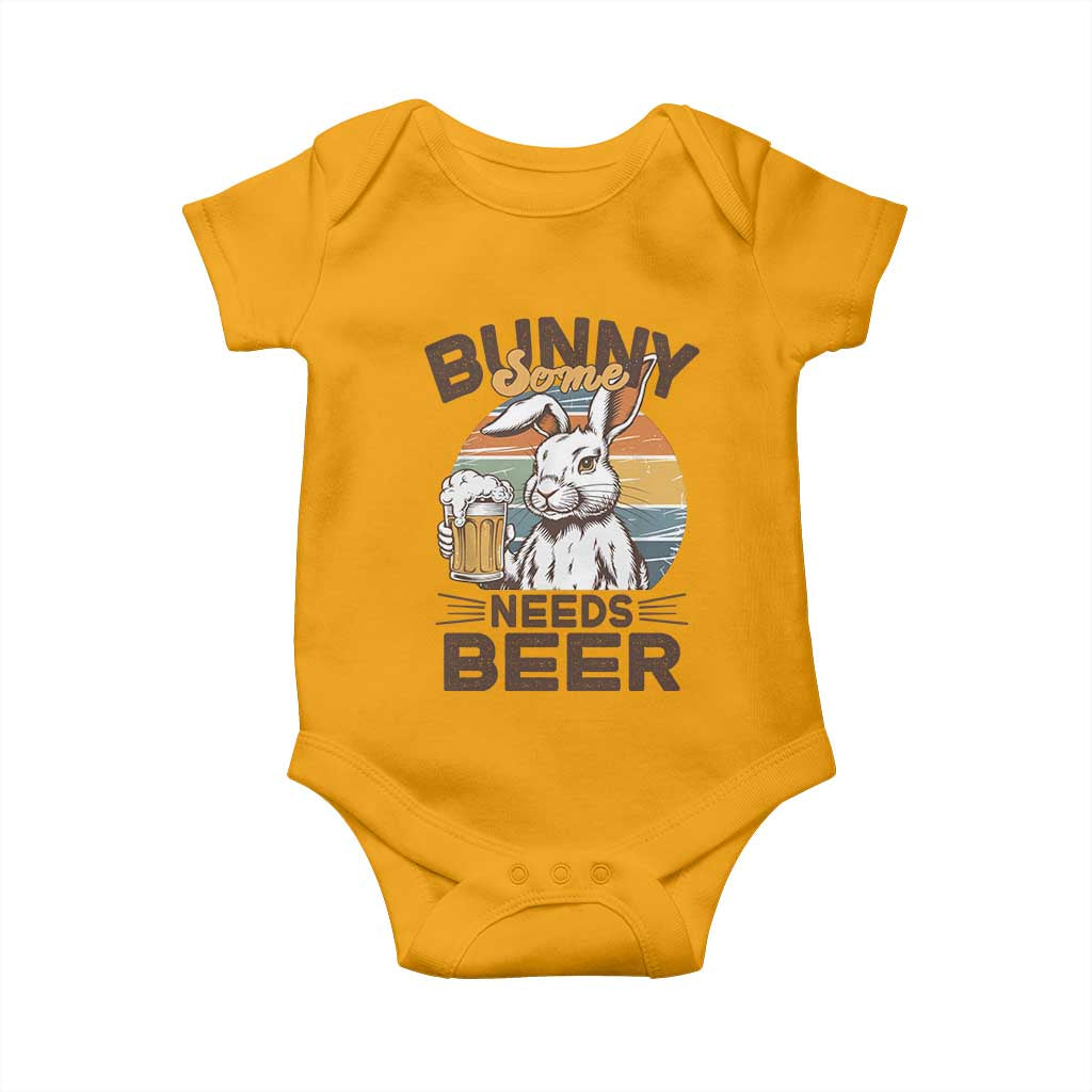 Some Bunny Needs Beer Funny Easter Drinking Humor Baby Onesie Retro Rabbit Beer Lover Gift