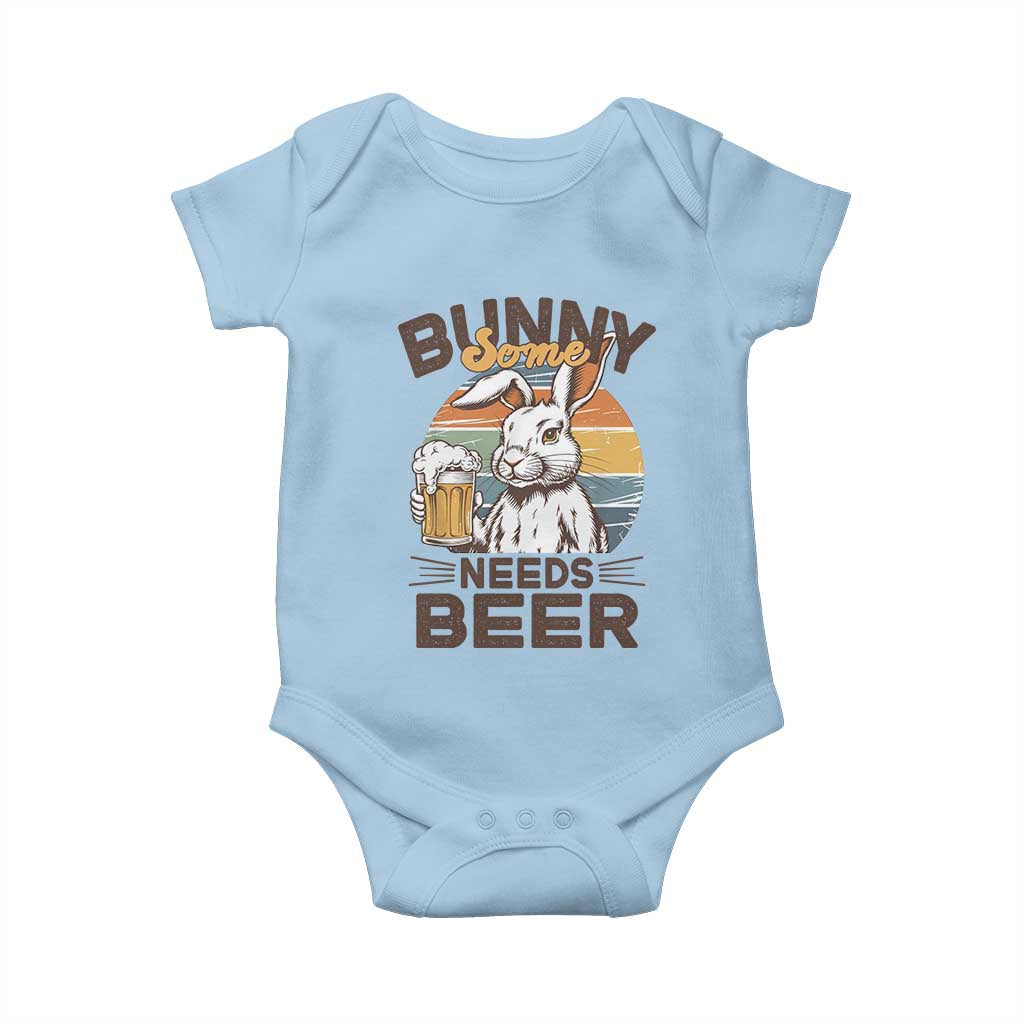 Some Bunny Needs Beer Funny Easter Drinking Humor Baby Onesie Retro Rabbit Beer Lover Gift