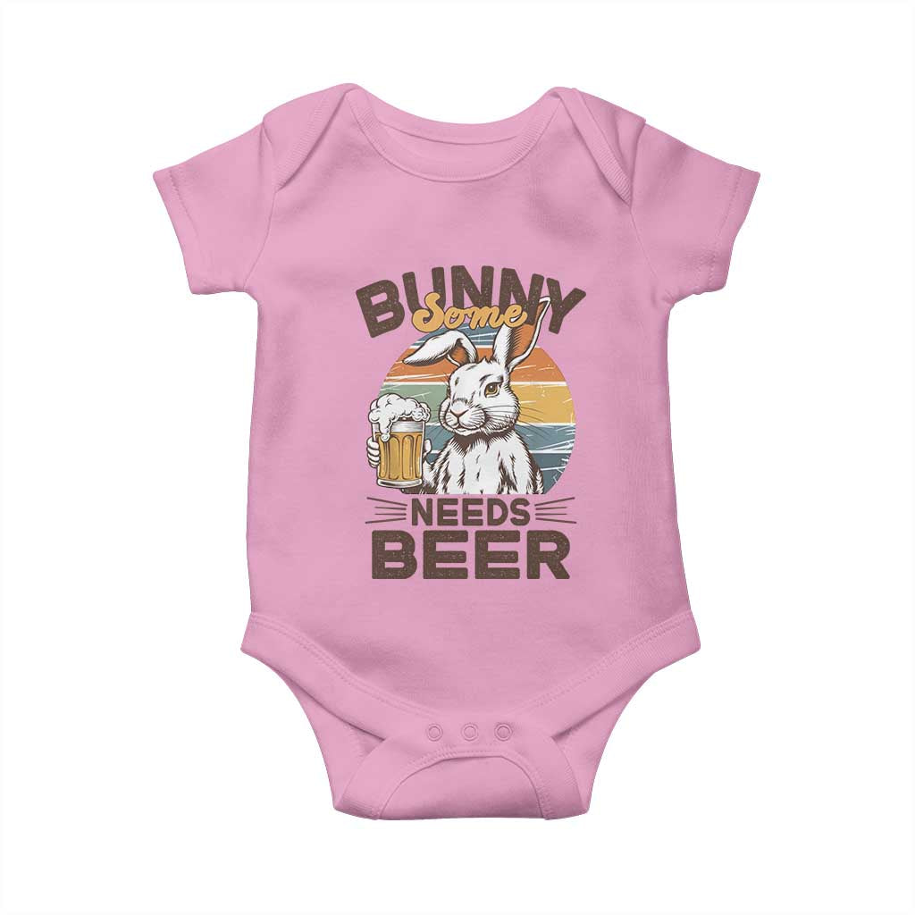 Some Bunny Needs Beer Funny Easter Drinking Humor Baby Onesie Retro Rabbit Beer Lover Gift