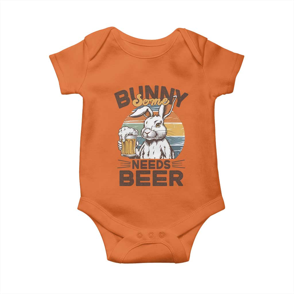 Some Bunny Needs Beer Funny Easter Drinking Humor Baby Onesie Retro Rabbit Beer Lover Gift