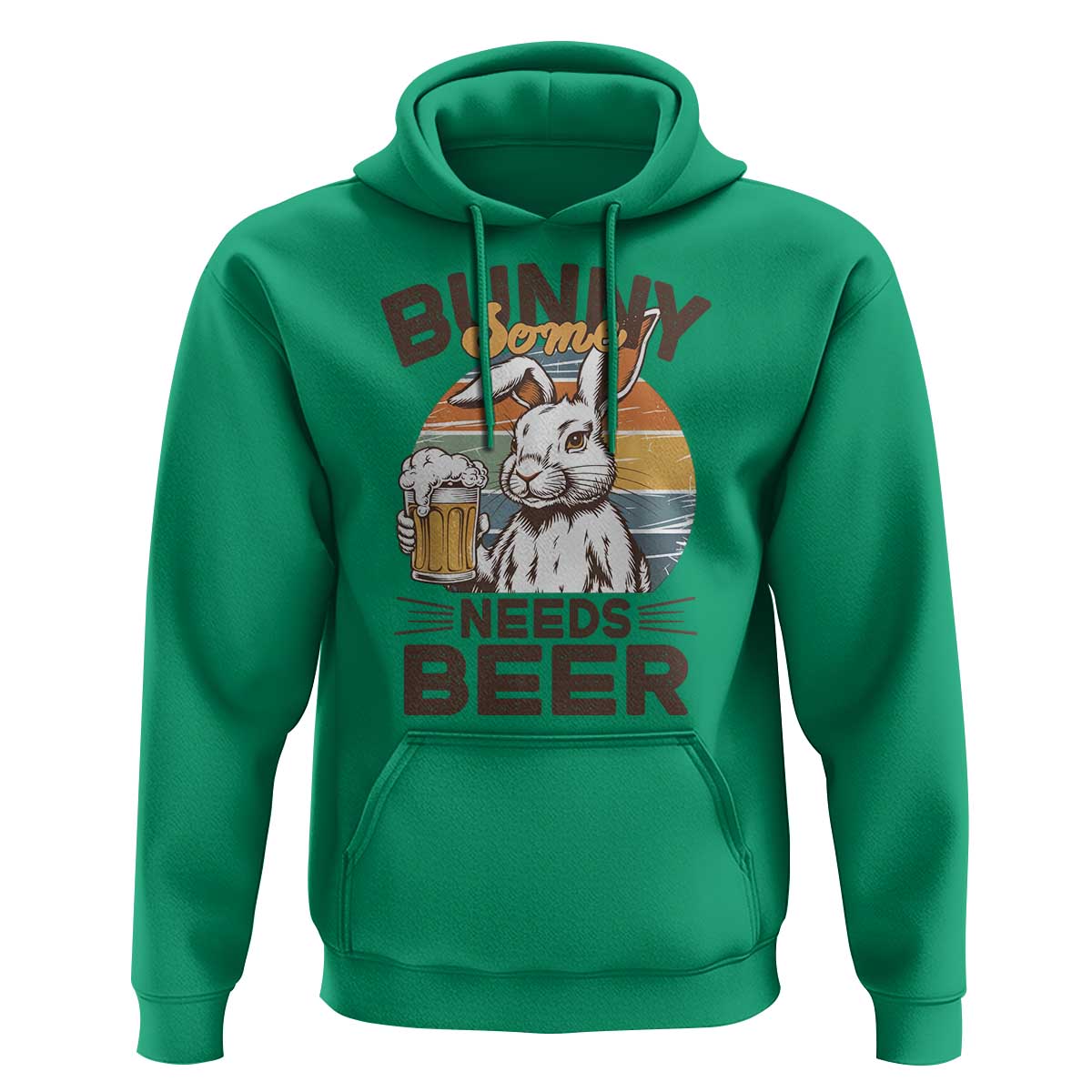 Some Bunny Needs Beer Funny Easter Drinking Humor Hoodie Retro Rabbit Beer Lover Gift