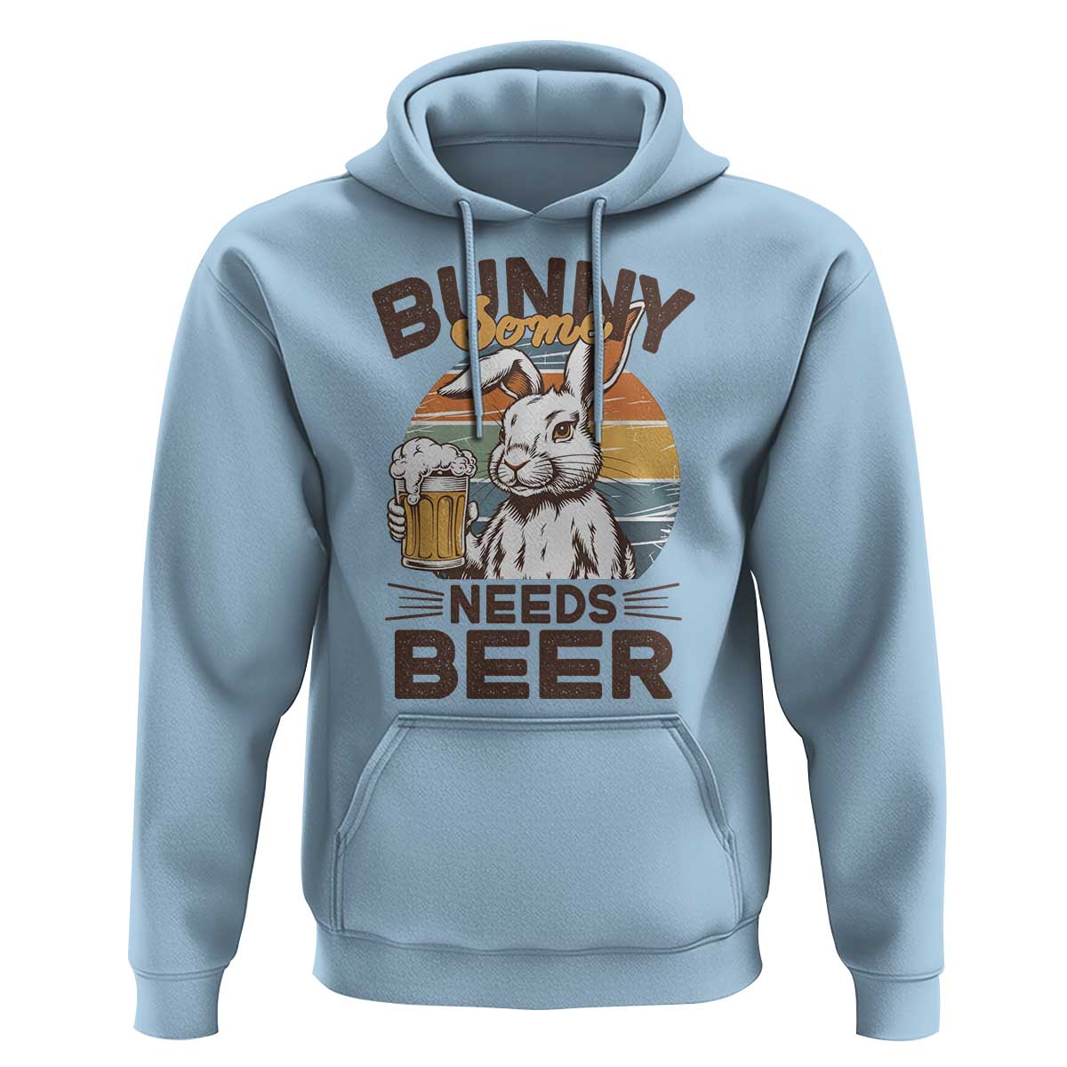 Some Bunny Needs Beer Funny Easter Drinking Humor Hoodie Retro Rabbit Beer Lover Gift