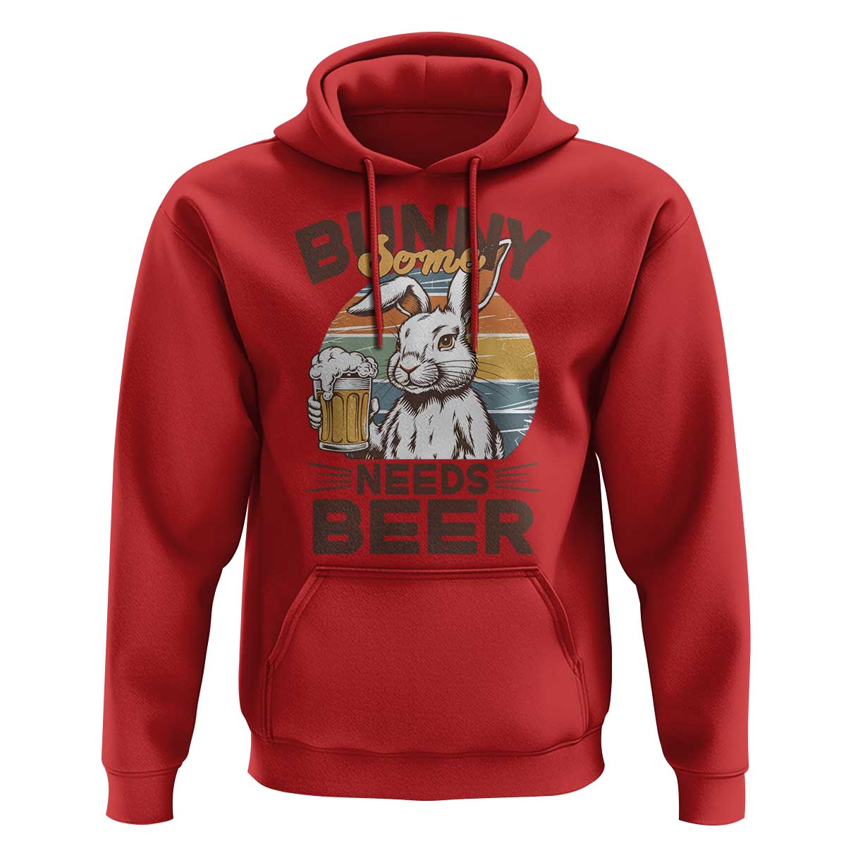 Some Bunny Needs Beer Funny Easter Drinking Humor Hoodie Retro Rabbit Beer Lover Gift