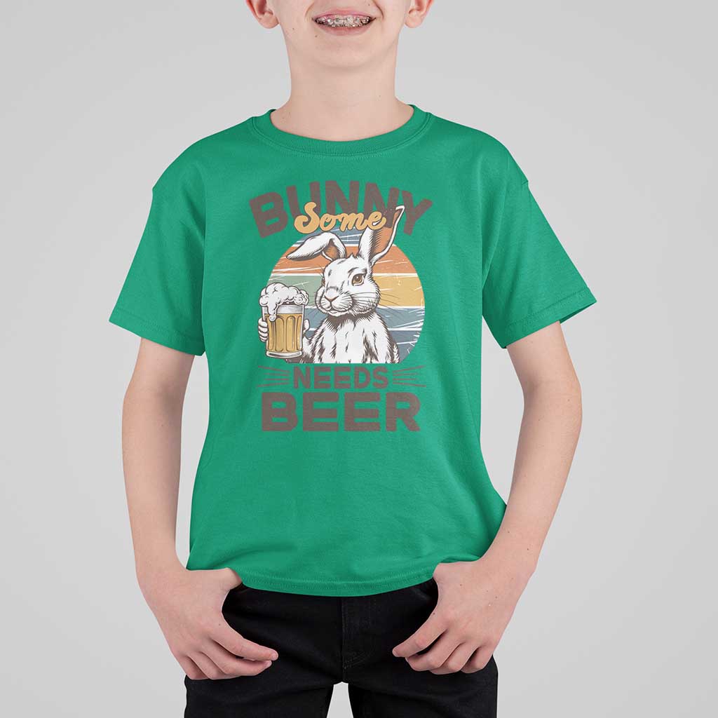 Some Bunny Needs Beer Funny Easter Drinking Humor T Shirt For Kid Retro Rabbit Beer Lover Gift
