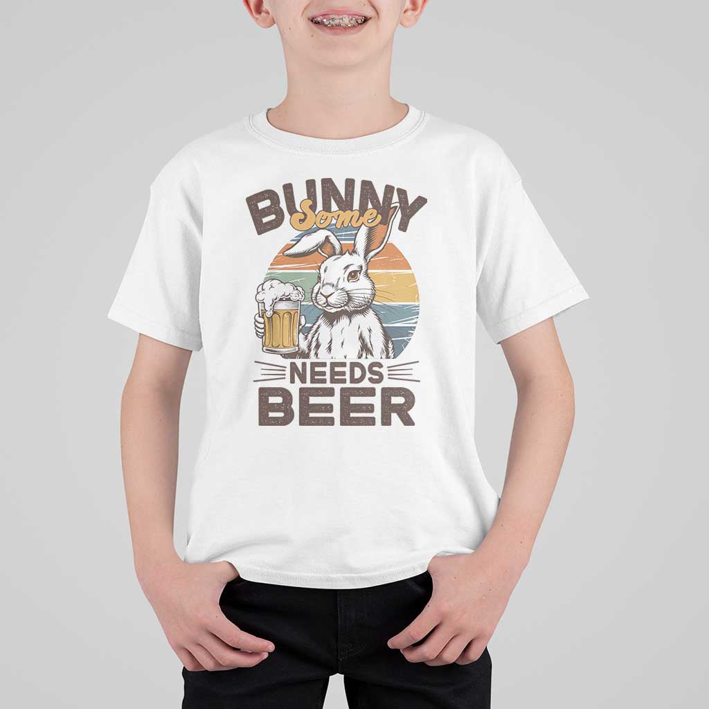 Some Bunny Needs Beer Funny Easter Drinking Humor T Shirt For Kid Retro Rabbit Beer Lover Gift