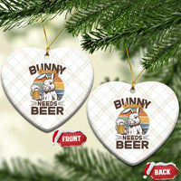 Some Bunny Needs Beer Funny Easter Drinking Humor Ceramic Ornament Retro Rabbit Beer Lover Gift