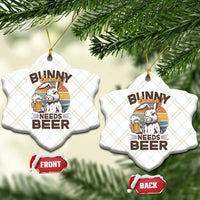 Some Bunny Needs Beer Funny Easter Drinking Humor Ceramic Ornament Retro Rabbit Beer Lover Gift