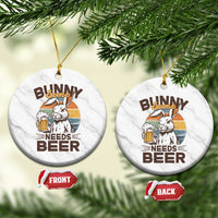 Some Bunny Needs Beer Funny Easter Drinking Humor Ceramic Ornament Retro Rabbit Beer Lover Gift