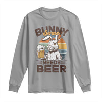 Some Bunny Needs Beer Funny Easter Drinking Humor Long Sleeve Shirt Retro Rabbit Beer Lover Gift
