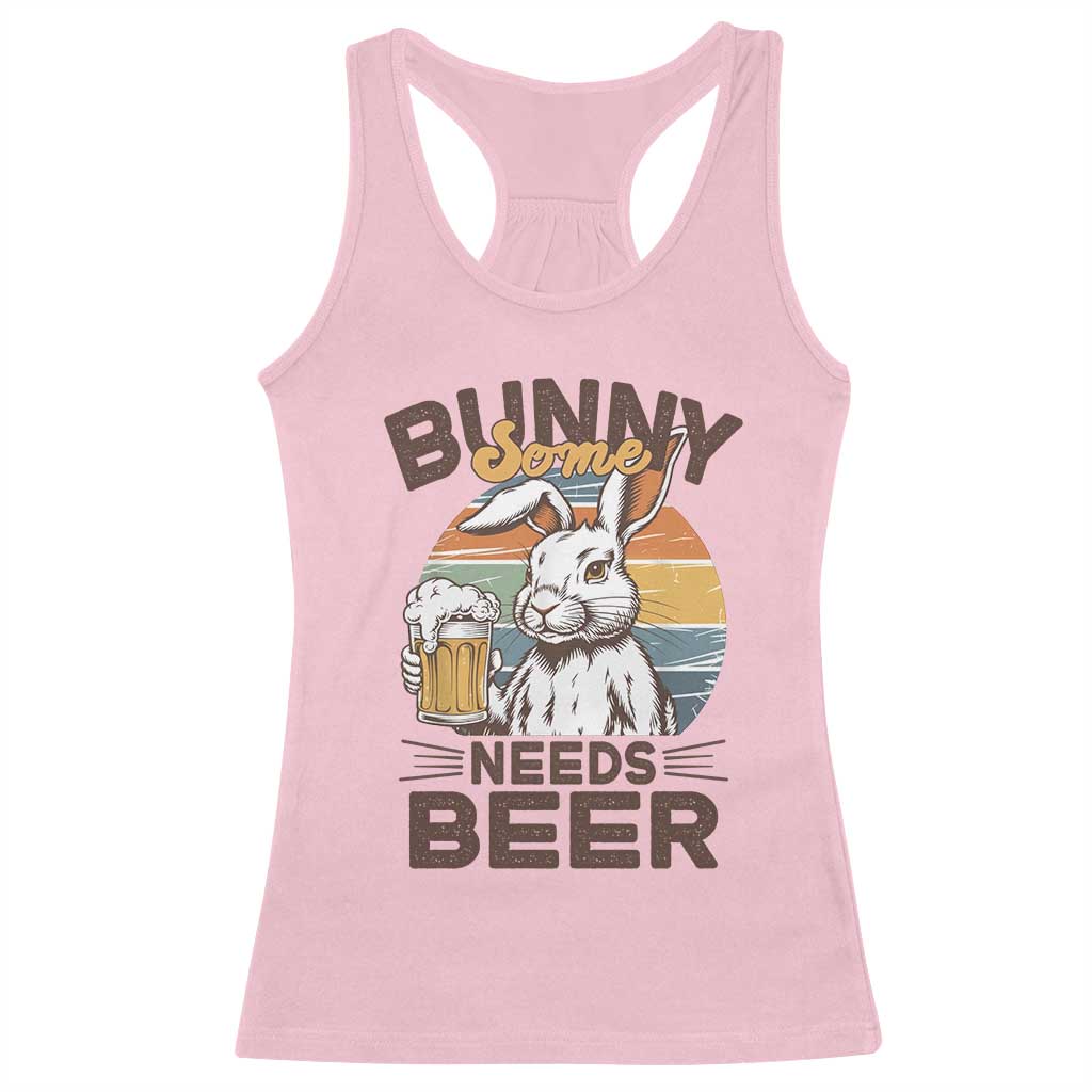 Some Bunny Needs Beer Funny Easter Drinking Humor Racerback Tank Top Retro Rabbit Beer Lover Gift
