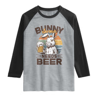 Some Bunny Needs Beer Funny Easter Drinking Humor Raglan Shirt Retro Rabbit Beer Lover Gift