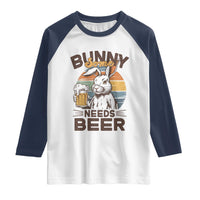 Some Bunny Needs Beer Funny Easter Drinking Humor Raglan Shirt Retro Rabbit Beer Lover Gift