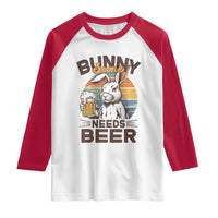 Some Bunny Needs Beer Funny Easter Drinking Humor Raglan Shirt Retro Rabbit Beer Lover Gift