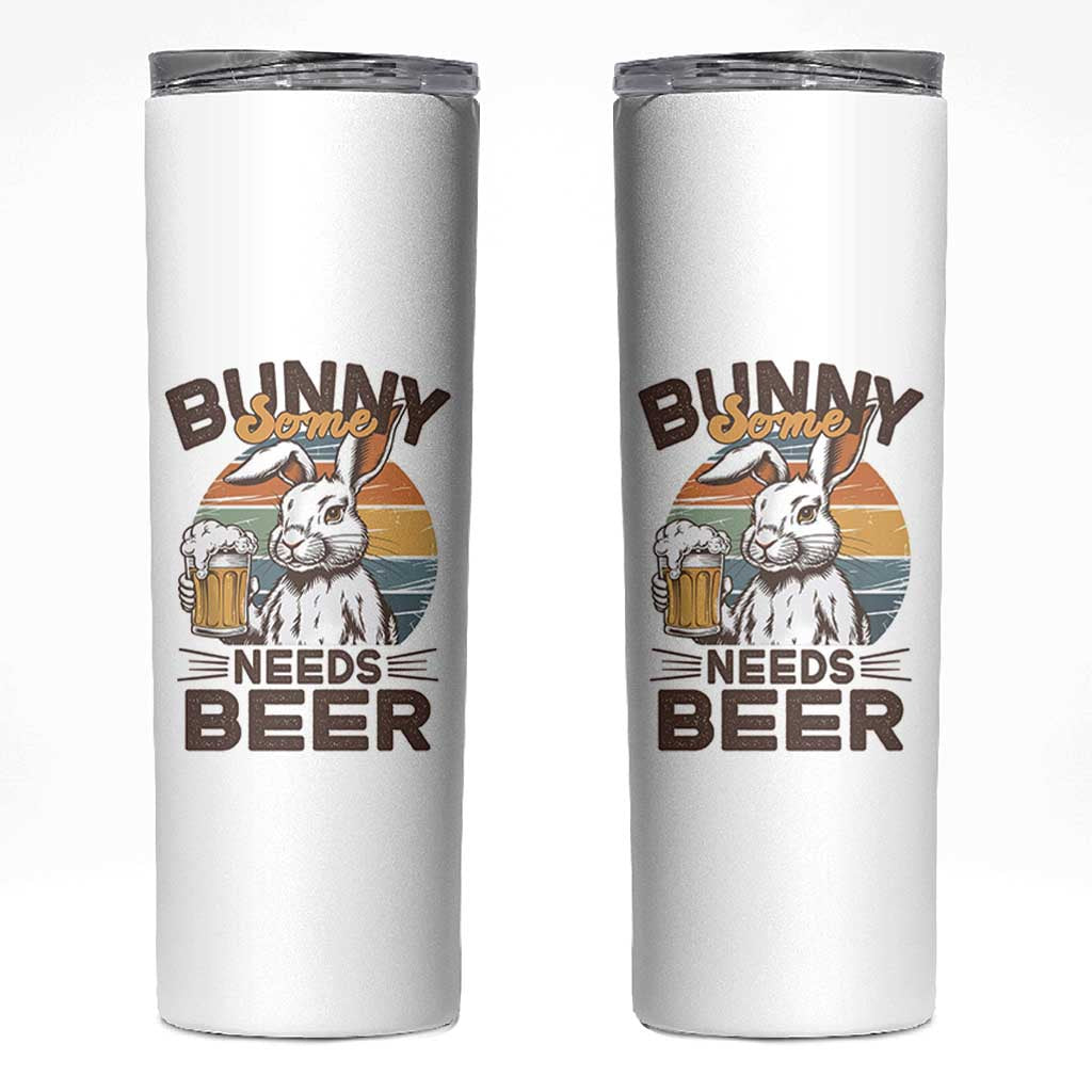 Some Bunny Needs Beer Funny Easter Drinking Humor Skinny Tumbler Retro Rabbit Beer Lover Gift