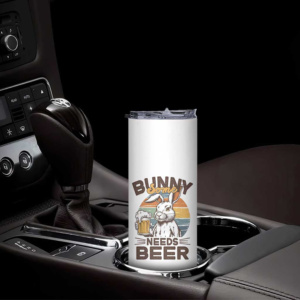 Some Bunny Needs Beer Funny Easter Drinking Humor Skinny Tumbler Retro Rabbit Beer Lover Gift