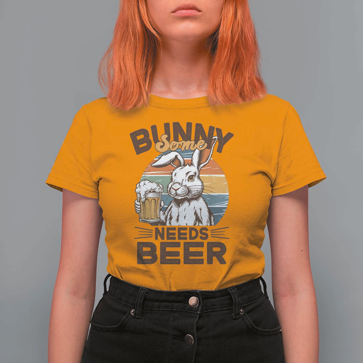 Some Bunny Needs Beer Funny Easter Drinking Humor T Shirt For Women Retro Rabbit Beer Lover Gift