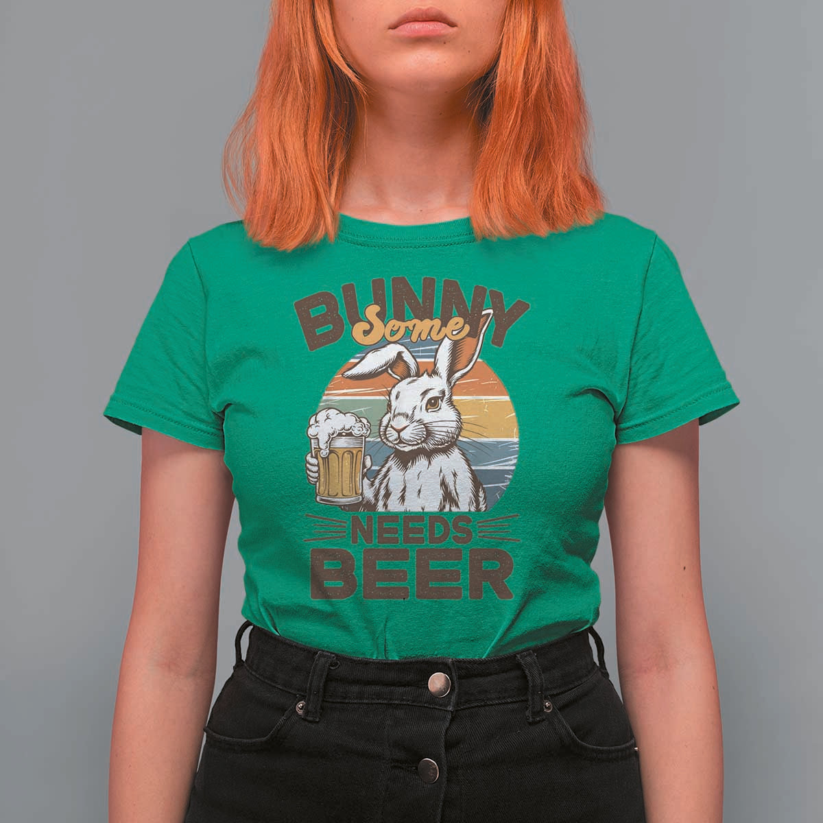 Some Bunny Needs Beer Funny Easter Drinking Humor T Shirt For Women Retro Rabbit Beer Lover Gift