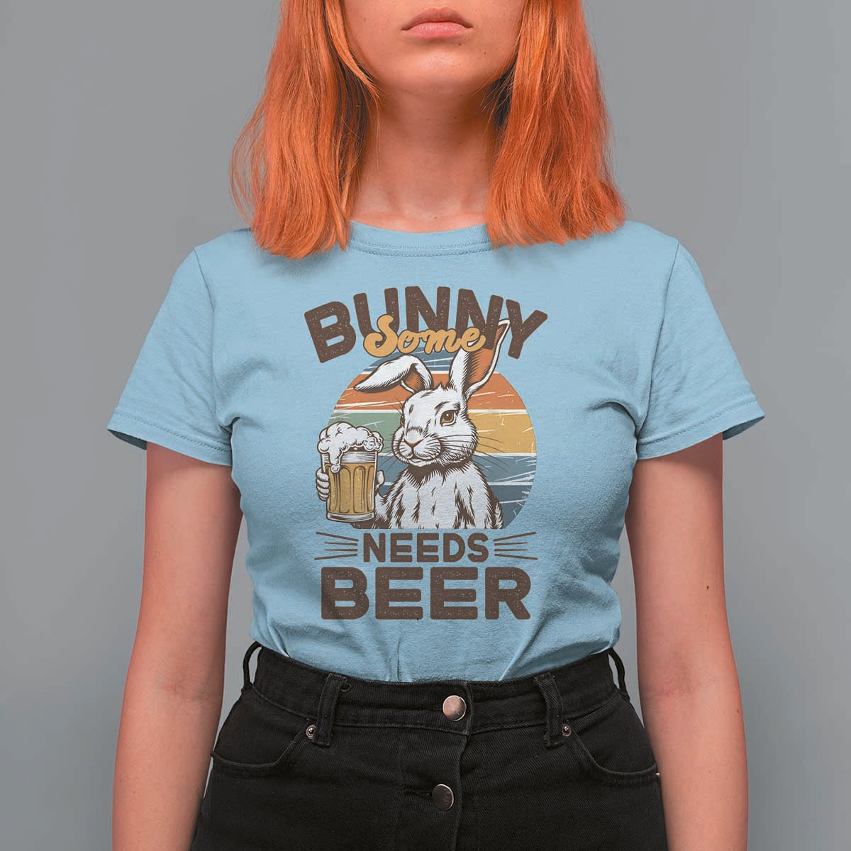 Some Bunny Needs Beer Funny Easter Drinking Humor T Shirt For Women Retro Rabbit Beer Lover Gift