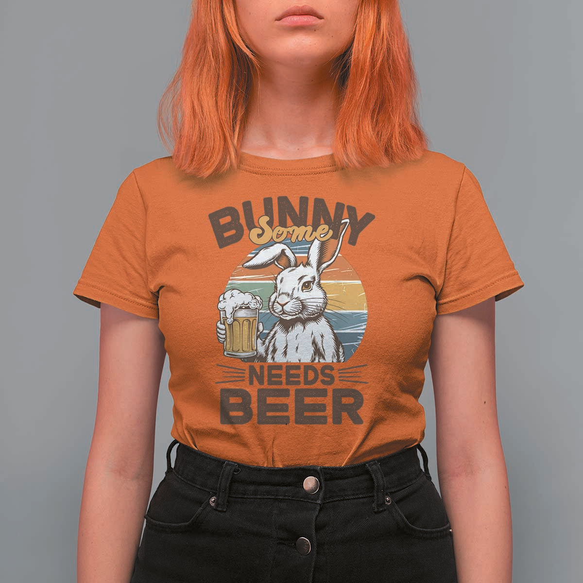 Some Bunny Needs Beer Funny Easter Drinking Humor T Shirt For Women Retro Rabbit Beer Lover Gift