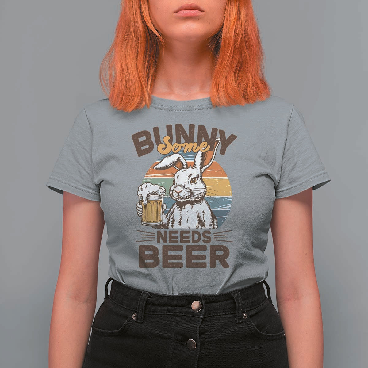 Some Bunny Needs Beer Funny Easter Drinking Humor T Shirt For Women Retro Rabbit Beer Lover Gift