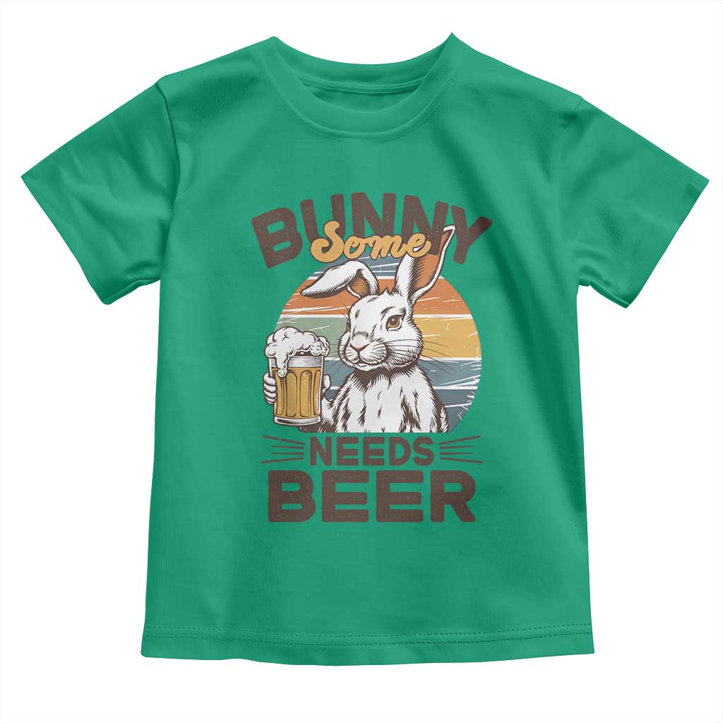 Some Bunny Needs Beer Funny Easter Drinking Humor Toddler T Shirt Retro Rabbit Beer Lover Gift