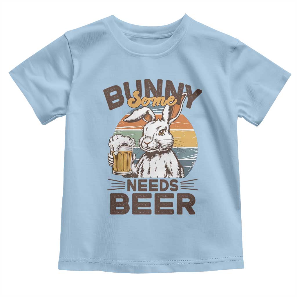 Some Bunny Needs Beer Funny Easter Drinking Humor Toddler T Shirt Retro Rabbit Beer Lover Gift