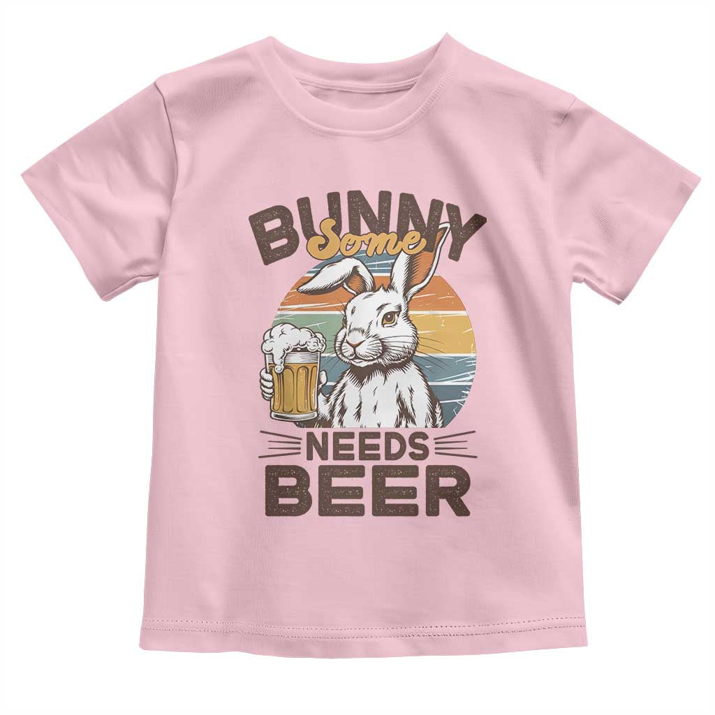 Some Bunny Needs Beer Funny Easter Drinking Humor Toddler T Shirt Retro Rabbit Beer Lover Gift