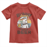 Some Bunny Needs Beer Funny Easter Drinking Humor Toddler T Shirt Retro Rabbit Beer Lover Gift