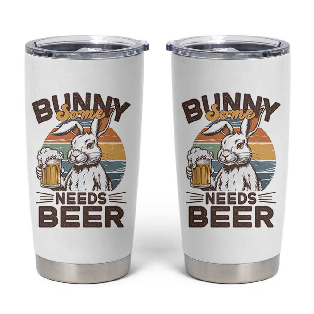 Some Bunny Needs Beer Funny Easter Drinking Humor Tumbler Cup Retro Rabbit Beer Lover Gift