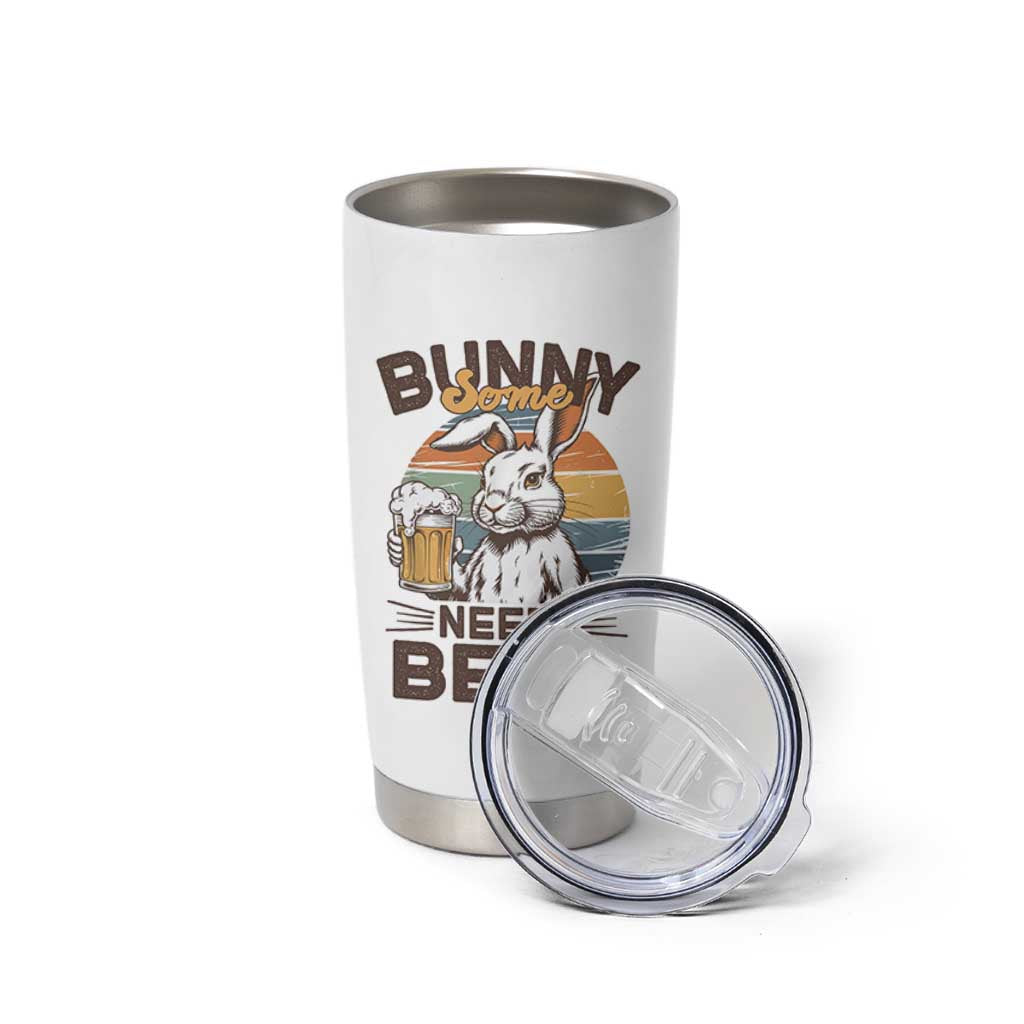 Some Bunny Needs Beer Funny Easter Drinking Humor Tumbler Cup Retro Rabbit Beer Lover Gift