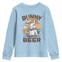 Some Bunny Needs Beer Funny Easter Drinking Humor Youth Sweatshirt Retro Rabbit Beer Lover Gift