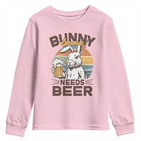 Some Bunny Needs Beer Funny Easter Drinking Humor Youth Sweatshirt Retro Rabbit Beer Lover Gift
