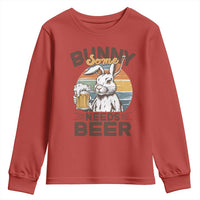 Some Bunny Needs Beer Funny Easter Drinking Humor Youth Sweatshirt Retro Rabbit Beer Lover Gift