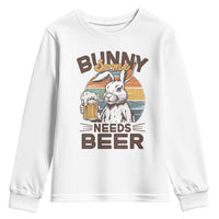 Some Bunny Needs Beer Funny Easter Drinking Humor Youth Sweatshirt Retro Rabbit Beer Lover Gift