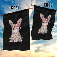 Cute Floral Easter Bunny Graphic Garden Flag Adorable Spring Rabbit with Flowers Pastel Aesthetic Gift