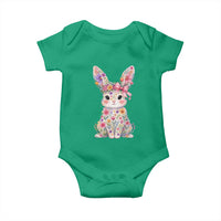 Cute Floral Easter Bunny Graphic Baby Onesie Adorable Spring Rabbit with Flowers Pastel Aesthetic Gift