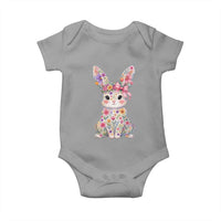Cute Floral Easter Bunny Graphic Baby Onesie Adorable Spring Rabbit with Flowers Pastel Aesthetic Gift