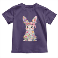 Cute Floral Easter Bunny Graphic Toddler T Shirt Adorable Spring Rabbit with Flowers Pastel Aesthetic Gift