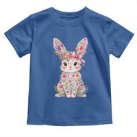 Cute Floral Easter Bunny Graphic Toddler T Shirt Adorable Spring Rabbit with Flowers Pastel Aesthetic Gift