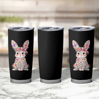 Cute Floral Easter Bunny Graphic Tumbler Cup Adorable Spring Rabbit with Flowers Pastel Aesthetic Gift
