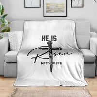 He Is Risen Matthew 28:6 Christian Easter Throw Blanket Nail Cross Faith Religious Inspirational Gift