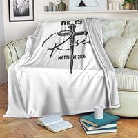 He Is Risen Matthew 28:6 Christian Easter Throw Blanket Nail Cross Faith Religious Inspirational Gift