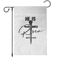 He Is Risen Matthew 28:6 Christian Easter Garden Flag Nail Cross Faith Religious Inspirational Gift