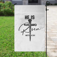He Is Risen Matthew 28:6 Christian Easter Garden Flag Nail Cross Faith Religious Inspirational Gift