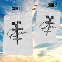 He Is Risen Matthew 28:6 Christian Easter Garden Flag Nail Cross Faith Religious Inspirational Gift