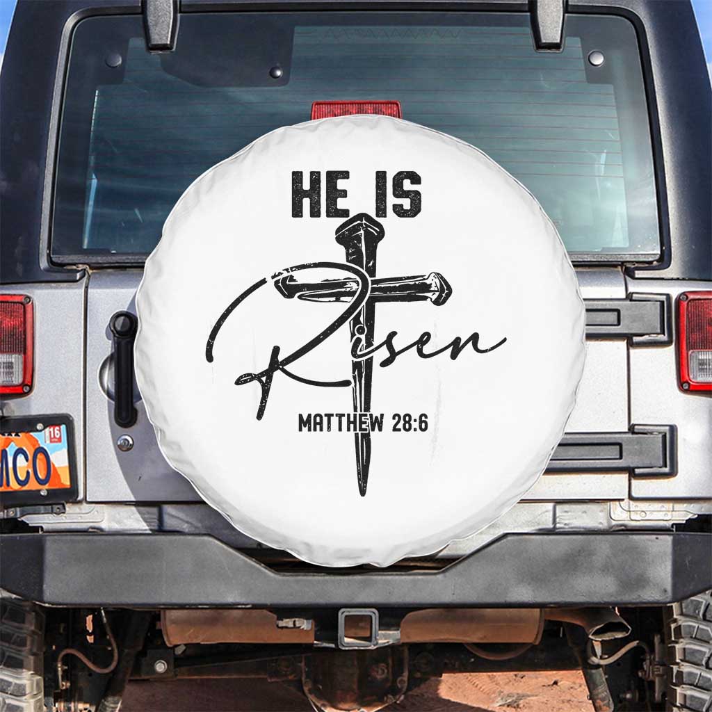 He Is Risen Matthew 28:6 Christian Easter Spare Tire Cover Nail Cross Faith Religious Inspirational Gift