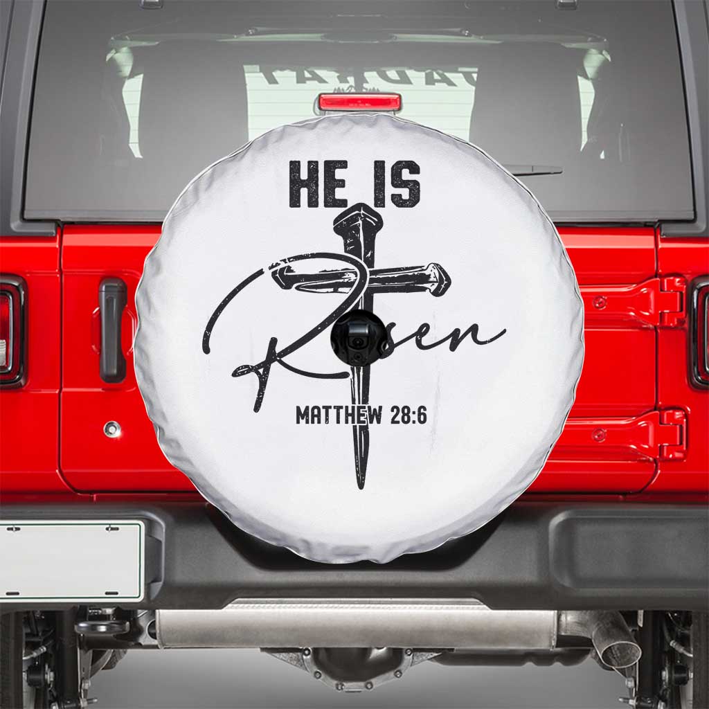 He Is Risen Matthew 28:6 Christian Easter Spare Tire Cover Nail Cross Faith Religious Inspirational Gift